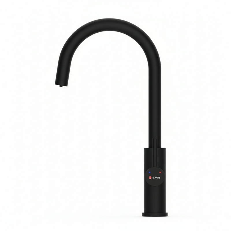 Alternative Ansicht des 3-in-1-Wasserhahn-Sets SCHWARZ – rund