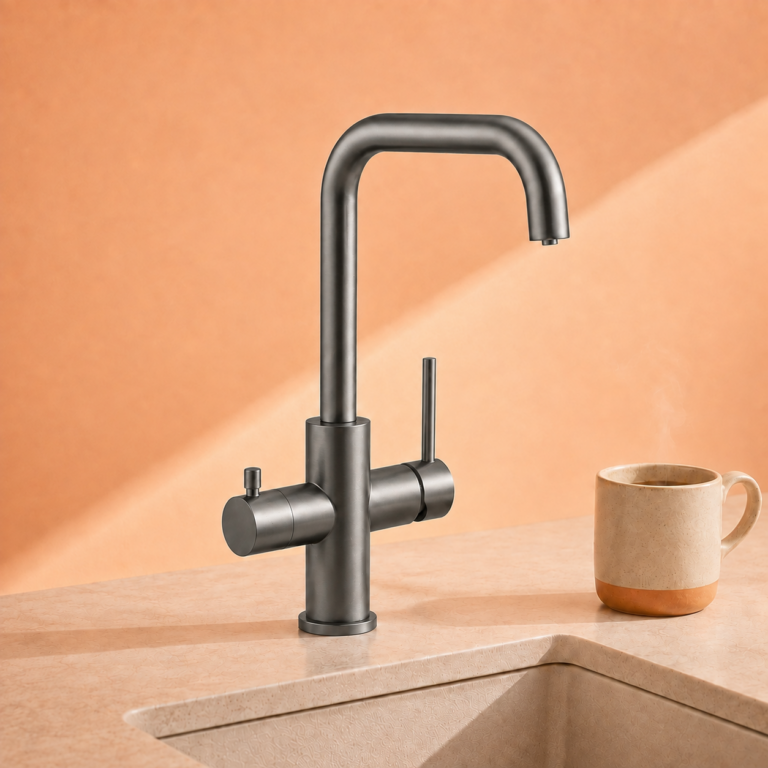3-in-1 kokend water kraan Gun Metal